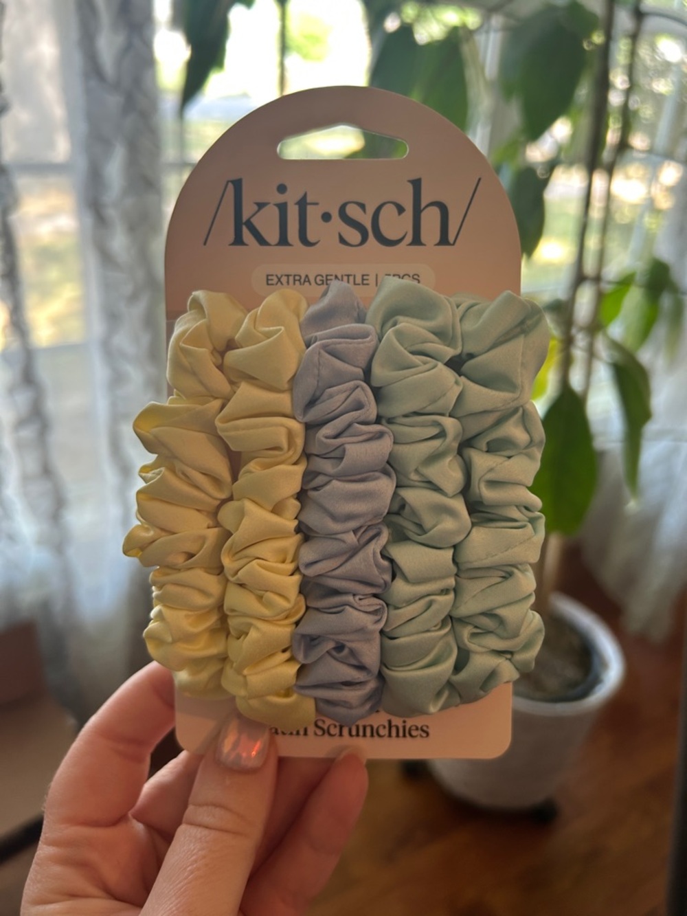 kitsch Kids Pastel Scrunchie Set - Yellow, Lavender, Mint Green